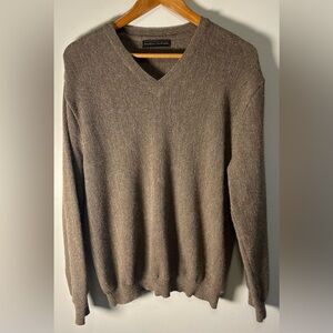 Jonathan Macintosh Mens V neck Sweater Pullover 100% Alpaca Size L Made In Peru